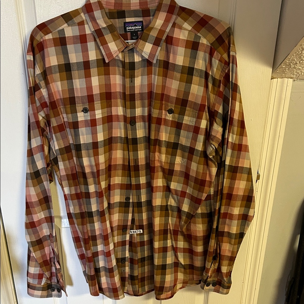 Patagonia Men's Plaid Shirt - Red, Brown, Cream